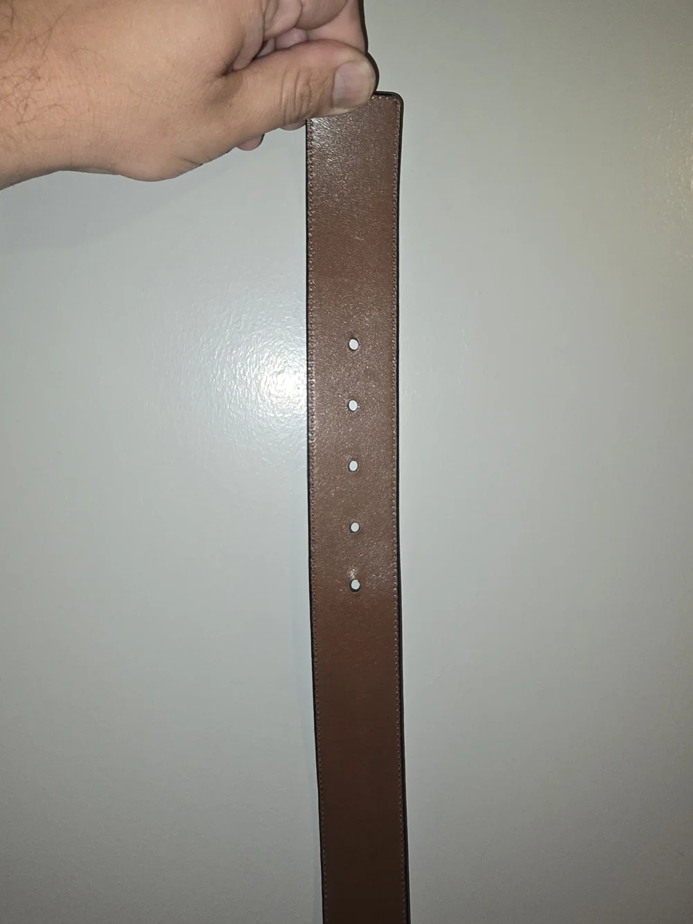 Coach Men’s Black and Brown Leather Belt with Signature 'C' Buckle